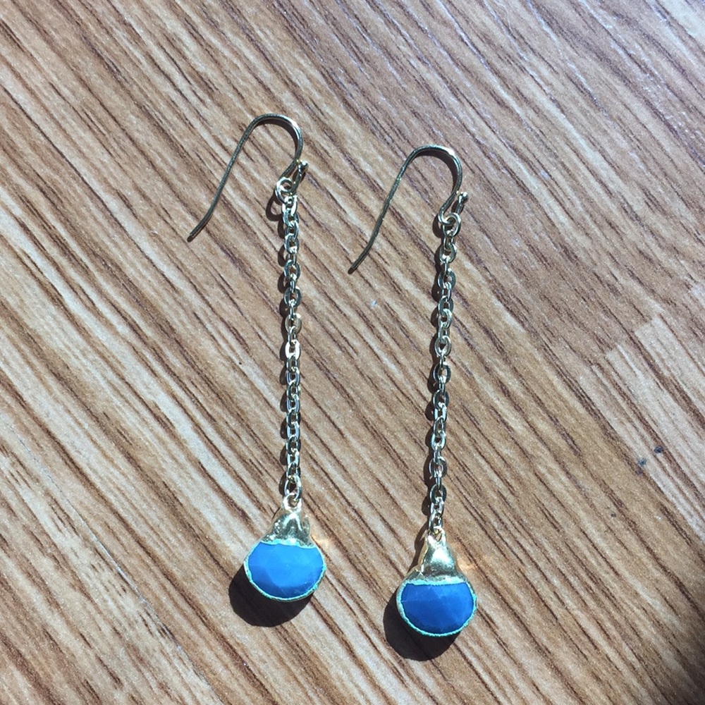 Handmade 24k gold plated semiprecious stone